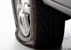 flat deflated tyre