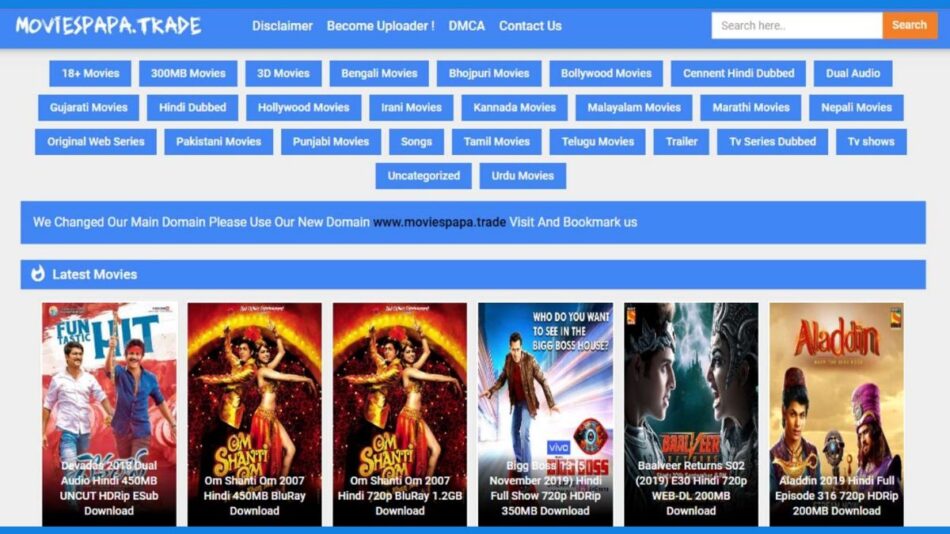 moviespapa illegal hd bollywood movies download website at moviespapa com